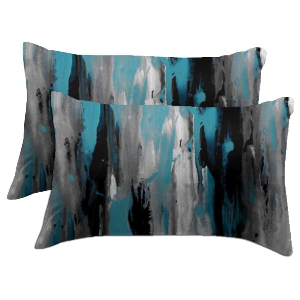 2324 Blue Gray Decorative Throw Pillow Covers Black Teal Couch Pillow